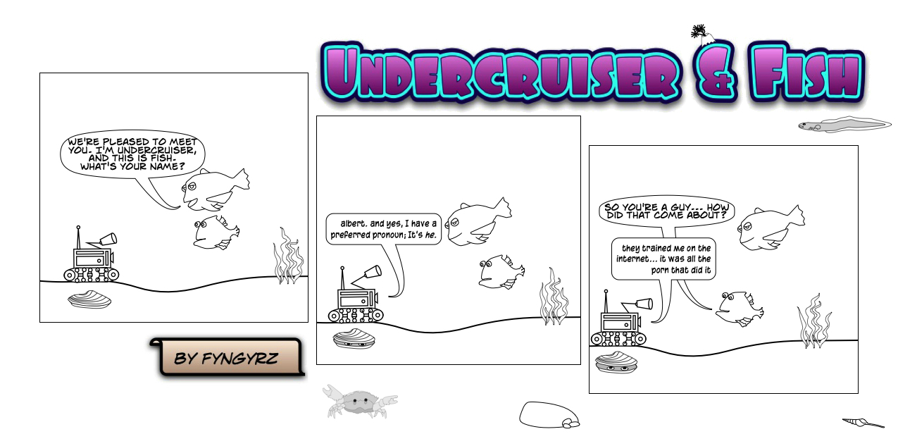 This is an image containing comic strip, a visual joke. Sorry.